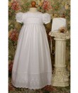 24" Poly/Cotton Baptismal Gown W/ Lace Detail